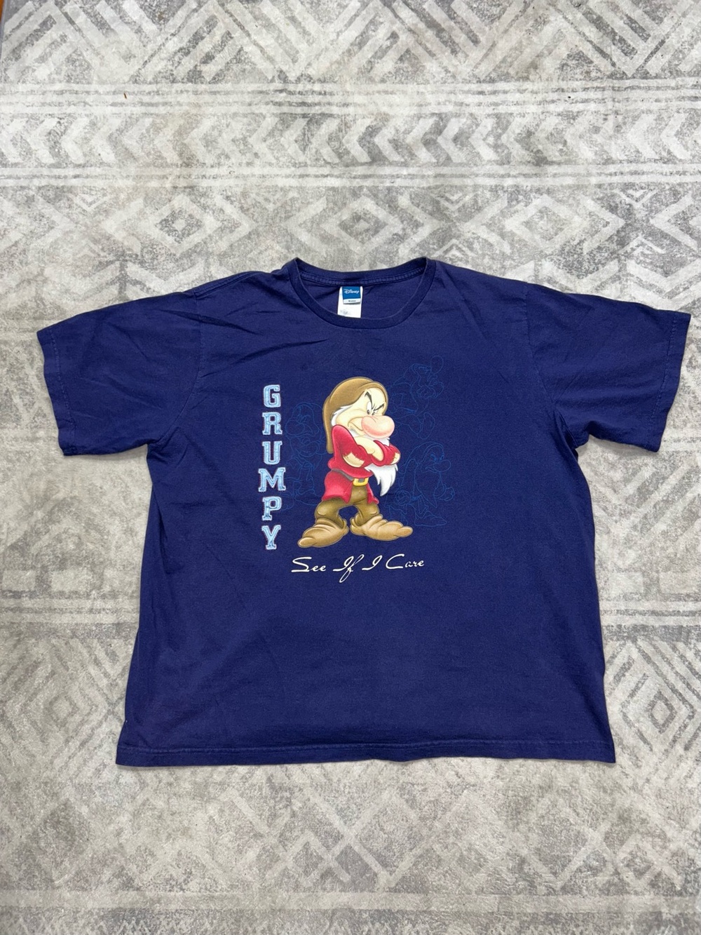 Disney Grumpy Character Tee in Navy and Red